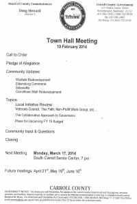 Howard announcement "Colloborative Form of Government"